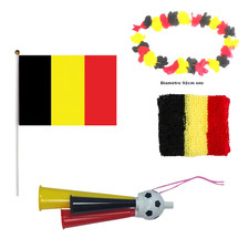 PACK Ambiance Stade Belgique - 4 Accessoires Fun Diables Rouges - Économisez