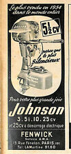 JOHNSON ENGINE BOAT SMALL ADVERTISING 1955