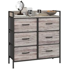 HOMCOM Commode 6 Tiroirs Tissu