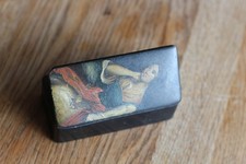 Superbe et rare boîte en bois peint. Vernis Martin.  XVIII - XIXé siécle