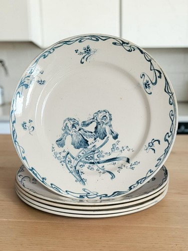 Assiettes faïence creil et - 5,