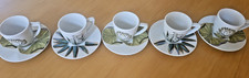 German Vintage Nespresso 5  Demitasse Cups & Saucers, floral pattern