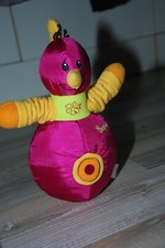 Doudou poule vert rose orange