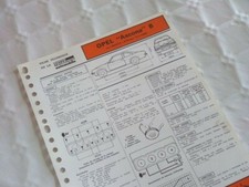 Fiche technique Opel Ascona et