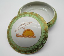 LARGE LIMOGES PORCELAIN SUNSET JEWELRY BOX / CANDY BOX