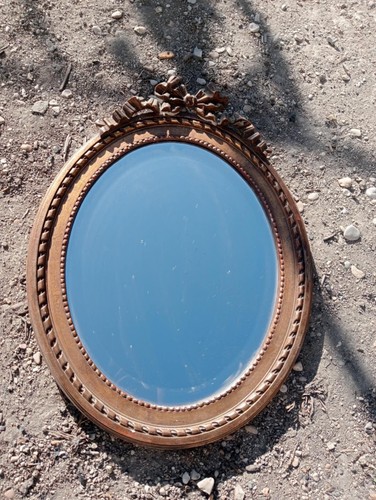 Miroir ancien ovale bois - ancien,