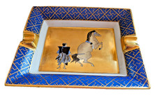 HERMES PARIS VINTAGE  VIDE POCHE CENDRIER SAMOURAI DRESSAGE CHEVAL BEL ETAT