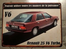 Plaque metal vintage Renault 25 V6 turbo
