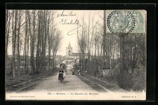 Old postcard Bulles, la Route du Moulin 1905 