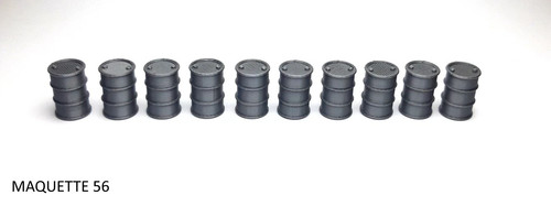 Lot fûts gris bidons - fûts,