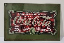 COCA COLA DELICIOUS 31 x 21 cm ADVERTISING METAL PLAQUE