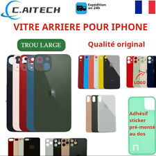 VITRE ARRIERE IPHONE  8 X XR XS 11 12 13 14 15 PRO MAX LOGO CE ADHESIF GROS TROU