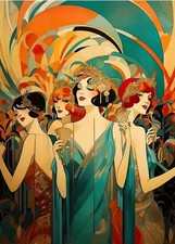 Toile imprimée Art déco 40