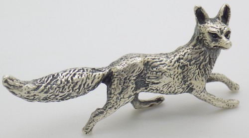 Fox hunting miniature silver - fox,