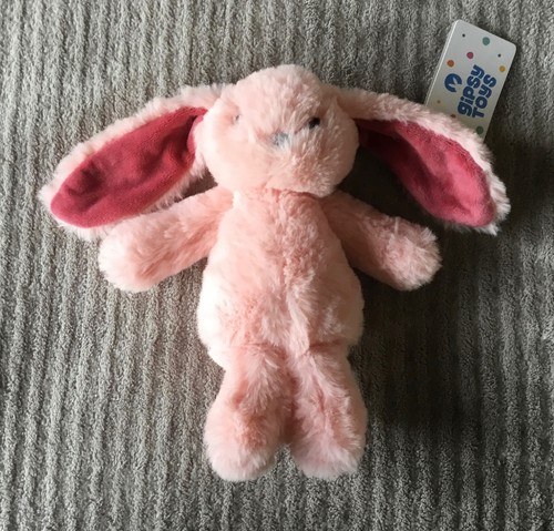 Peluche doudou lapin rose 20cm - peluche,