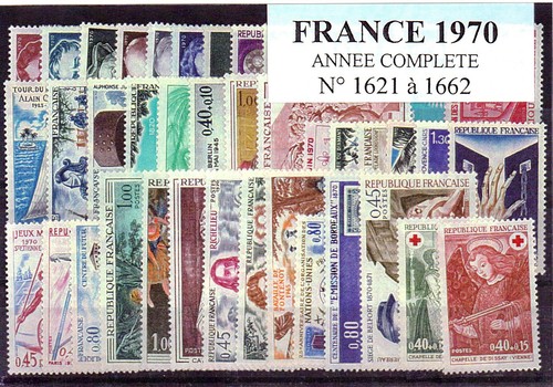 Timbres france 1970 - france, année