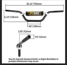 Universal 7/8 Inch 22mm Dirt Bike Handlebars Upgraded Pit Bike Handlebar