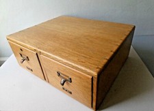 petit meuble de bureau, en bois massif, atelier, casiers à fiches, indus, an 50