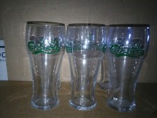 6 verres biere pint Carlsberg relief écriture verte 50cl