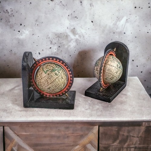 Paire serre livres - de, globes