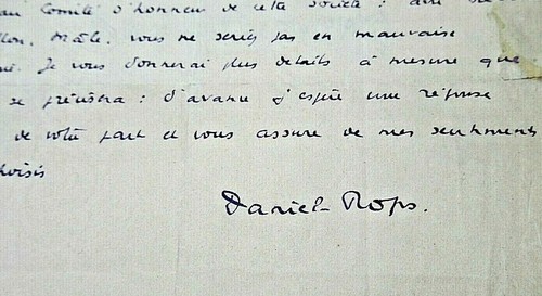 Daniel rops autographe signé - daniel-rops,