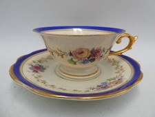 VINTAGE CONTINENTAL PORCELAIN CHINA DEMI TASSE CUP SAUCER MAYED WIESAN BAVARIA