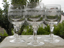 Lot de 6 verres à vin rouge en cristal d'ARQUES. Modèle Matignon.