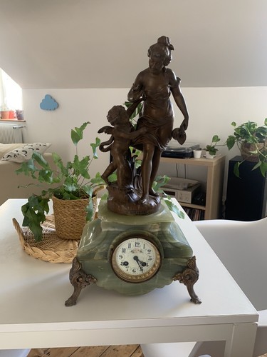 Horloge marbre ornée - horloge,