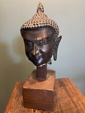 Bronze Buddha Head Asia Thailand Asia Statue Sculpture
