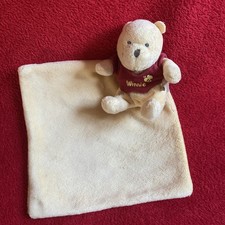 🇫🇷 Doudou Ourson Winnie Rouge Abeille Mouchoir Jaune DISNEY BABY Jamais Servi