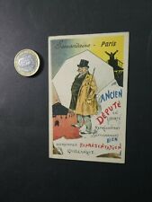 s35 Chromo Samaritaine Paris Chromo Card Old Deputy circa 1910 cycling