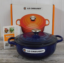 Le Creuset Signature Cast Iron 3.5 Quart Sauteuse Oven, Indigo - NEW