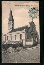 Old postcard Champrosay, Chapelle Sainte-Hélène 1905 