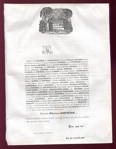 1868 faire part décès - 2,