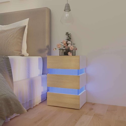 Table chevet led - led, chêne