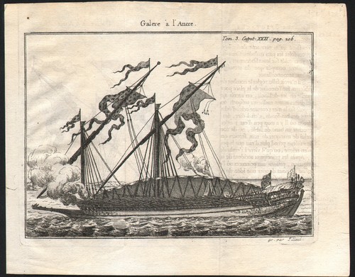 1760 gravure originale galère - 1760,