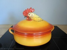 Pillivuyt Porcelain Plate/Terrine/Cooker? rooster head handle lid