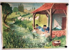 HÉLÈNE POIRIER - LOT OF 5 SCHOOL POSTERS - 1950