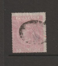1867-83 QV 5s PALE ROSE PL 2 "MALTESE CROSS WMK" SG No. 127 IN USED CONDITION.