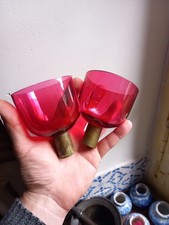 Paire 1 Verrine Rouge Verre de