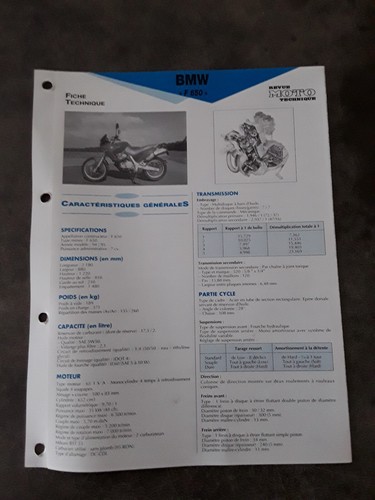 Fiche technique bmw 650 - f,