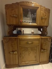 Buffet art déco en noyer blond 2 corps TBE