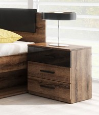 2er Set Console de Nuit " Galaxy " Table Chevet 47cm Monastère Chêne Noir