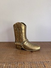 Botte Cow-boy Santiag En Laiton - Déco Vintage- H11,5 cm 0,607 Kg