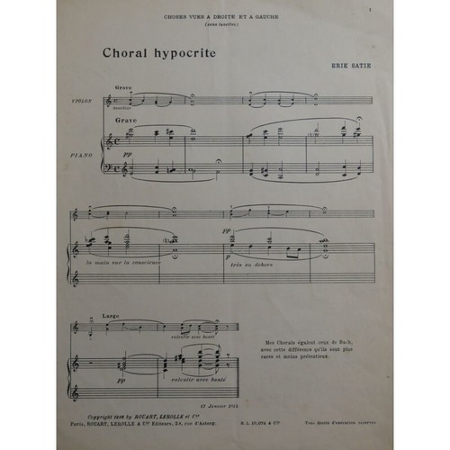 Satie erik choses - satie, vues