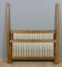 Directory bed 140*190 cm in tinted beech merisier et silk, 1980 era