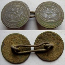 Clothing tie pair of cape buttons, cuff, round, flower, 17 mm