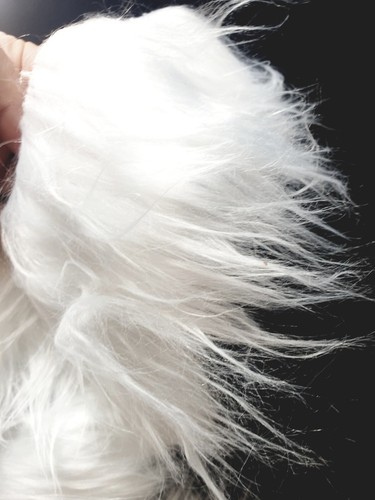 Tissu fausse fourrure blanche - tissu,
