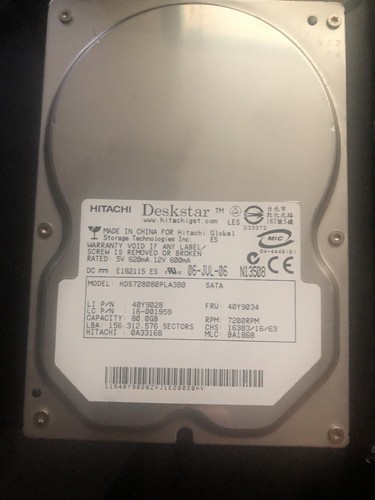 Hitachi hds728080pla380 - hitachi, 80