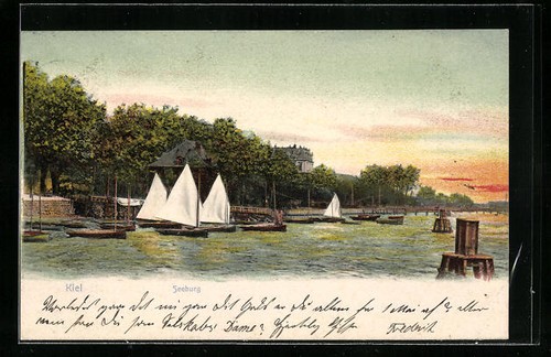 Carte postale kiel partie - kiel,, au